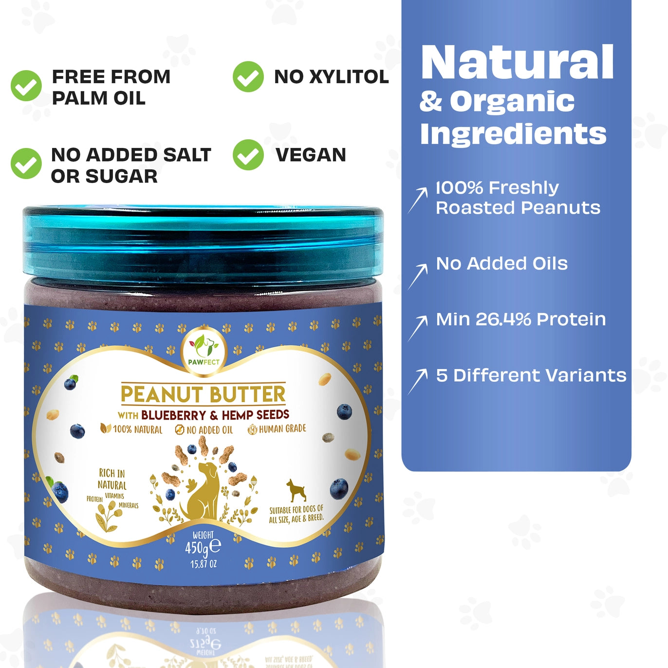 Peanut Butter - Blueberry & Hemp