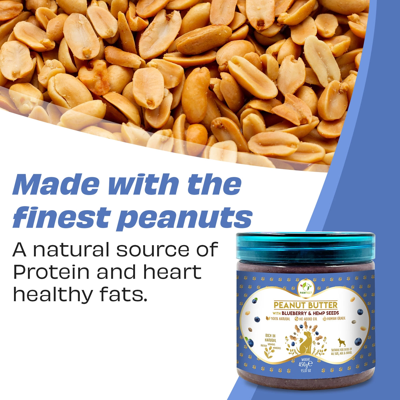 Peanut Butter - Blueberry & Hemp